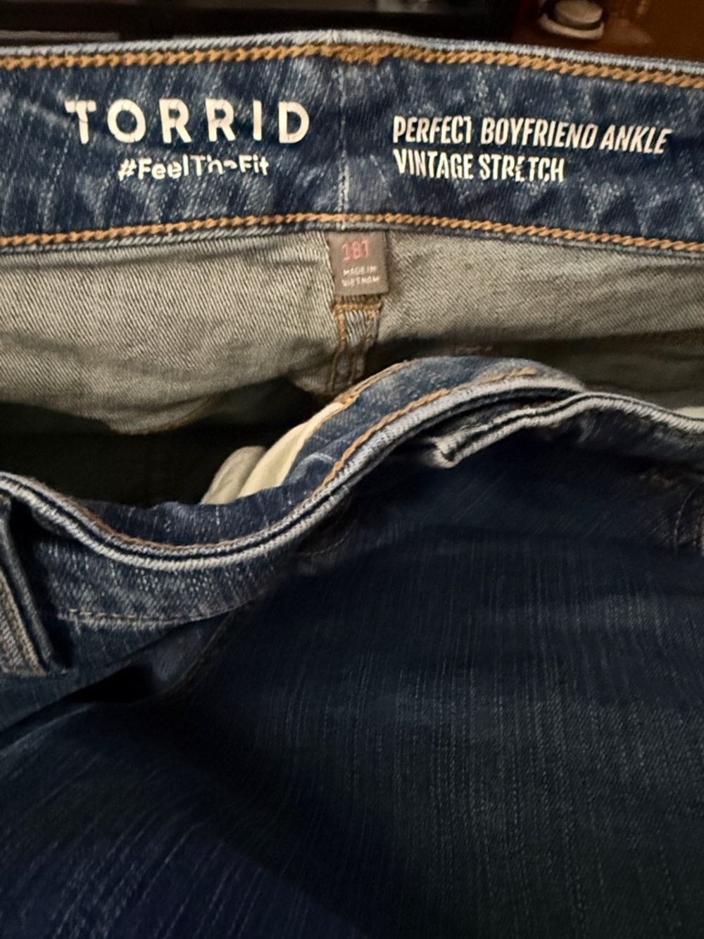 torrid Dark Blue Vintage Stretch Boyfriend Ankle Jeans